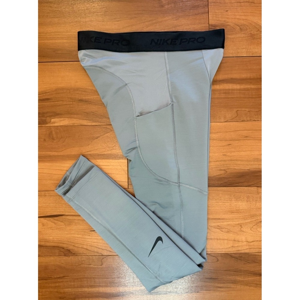 NWT Nike Pro Warm Compression Tights Pants FB7961-084 Gray Men's Size Medium M
